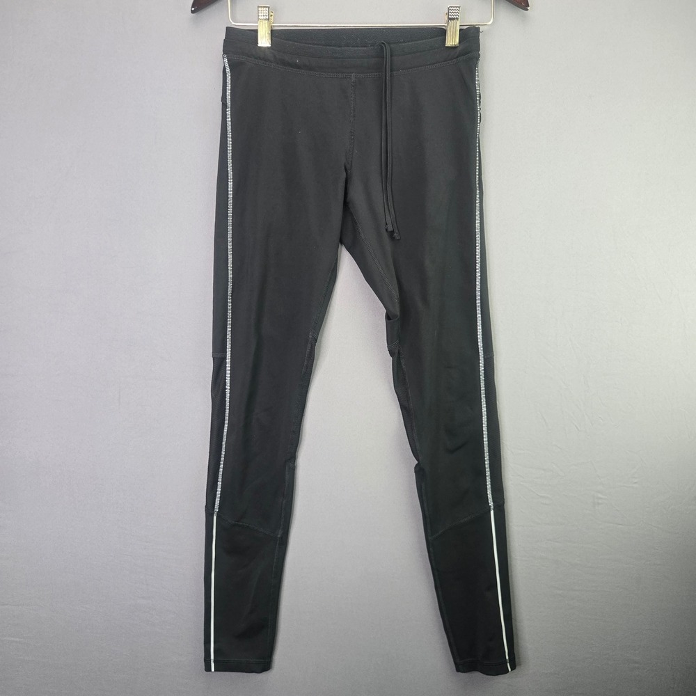 Champion Yoga Pants Running Tights Small Black Mesh Pocket Drawstring Activewear